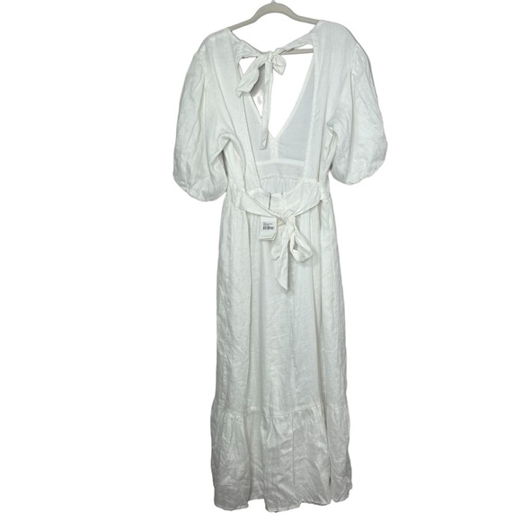 Faithfull the Brand Romilla White Linen Midi Dress - Picture 5 of 7